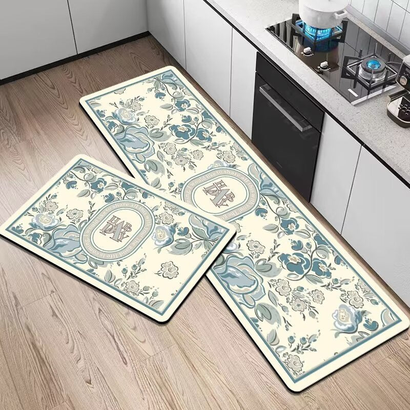 Artistic Floral Kitchen Mat Set