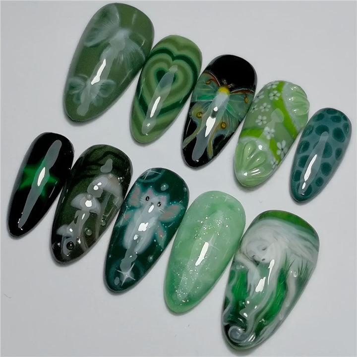 Artistic Cartoon-Themed Press-On Nail Art Set Kalsten