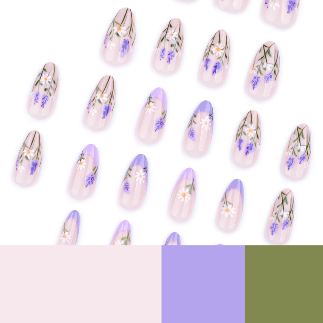 Artful Nail Art with Delicate Floral Decorations Kalsten
