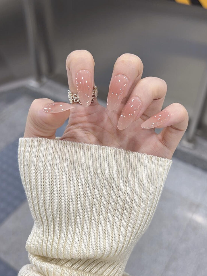 Artificial nails with elegant glitter effect Kalsten