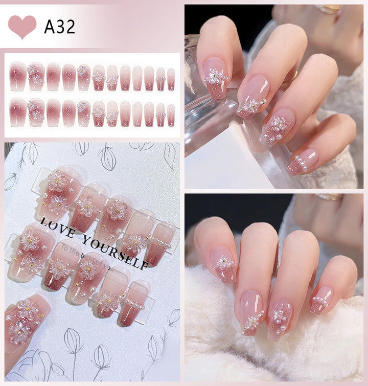 Decorative Floral Press-On Nail Tips Kalsten