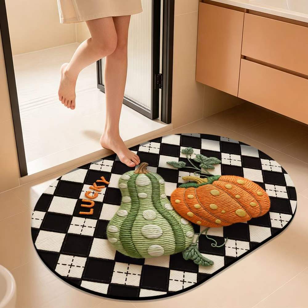 Pumpkin-Themed Decorative Bath Mat Kalsten