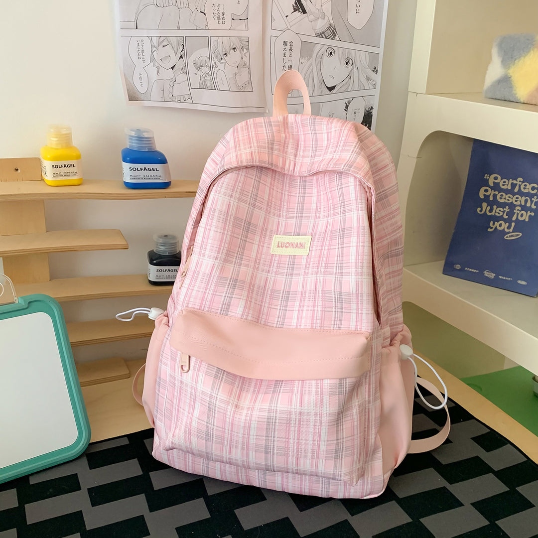 Chic Checked Casual Backpack Kalsten