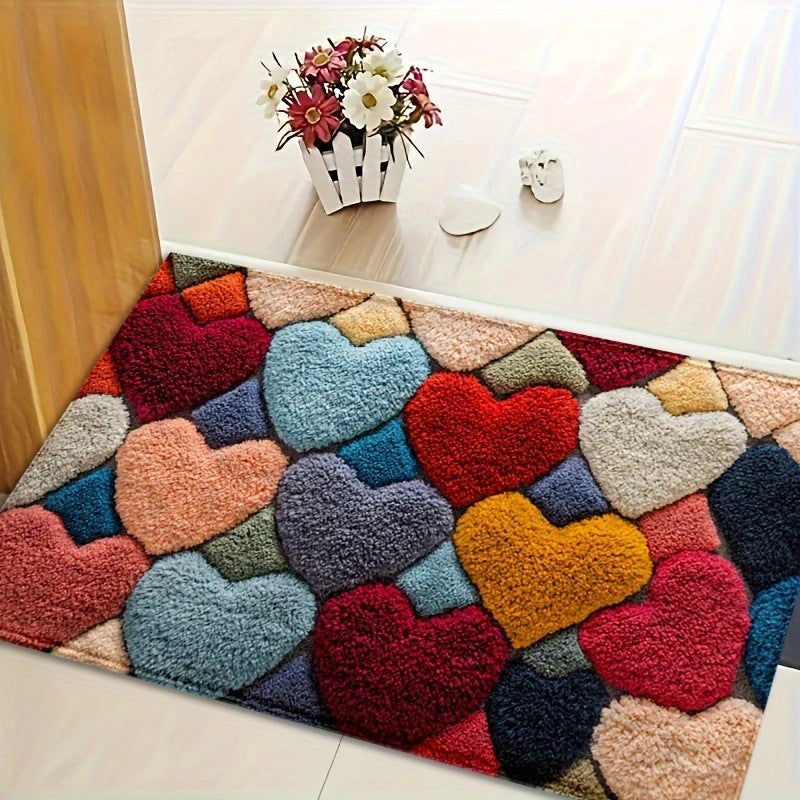 Heart-Shaped Decorative Area Mat
