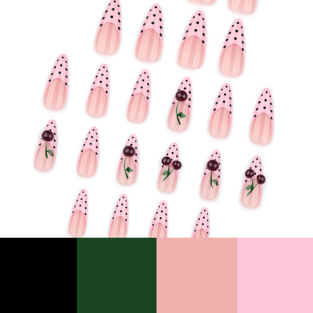 Artificial nail art in cheerful cherry design Kalsten