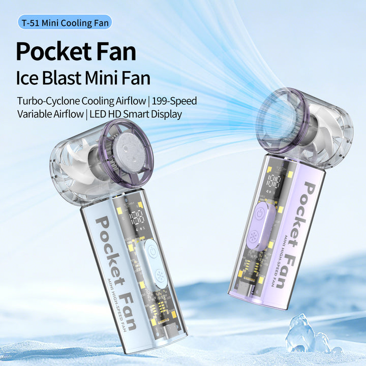 Women's Portable Mini Fan with Transparent Housing Kalsten
