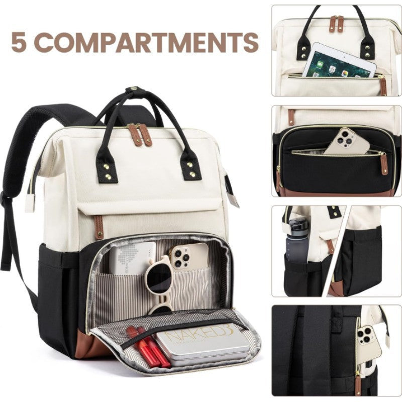 Multifunctional Backpack with Stylish Leather Accents Kalsten