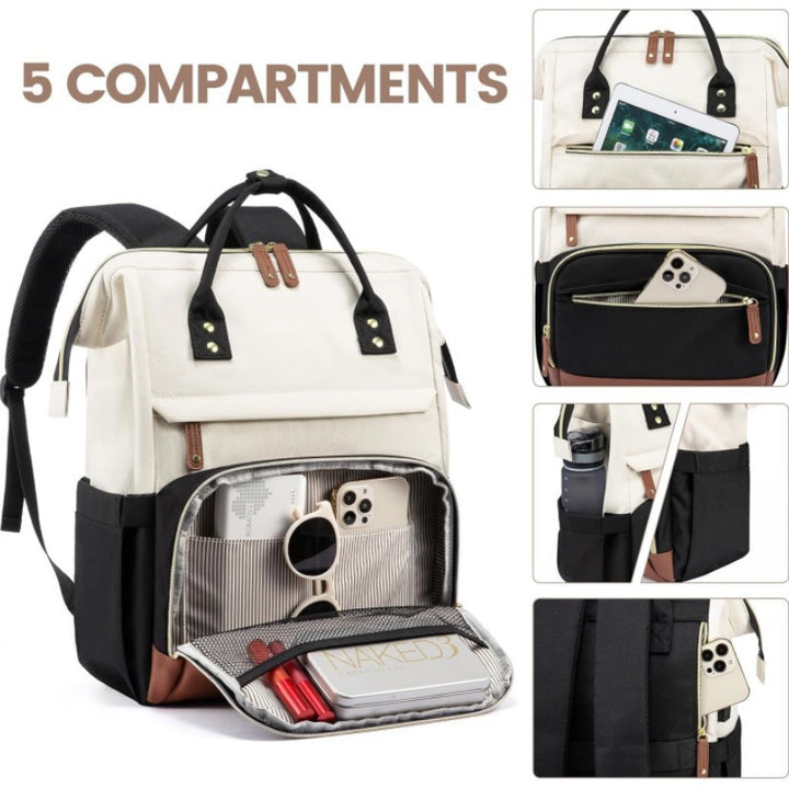 Multifunctional Backpack with Stylish Leather Accents Kalsten