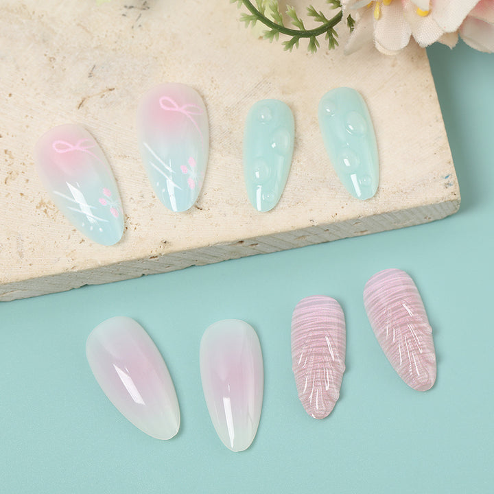 Artificial Nails Set with elegant floral and pastel designs Kalsten