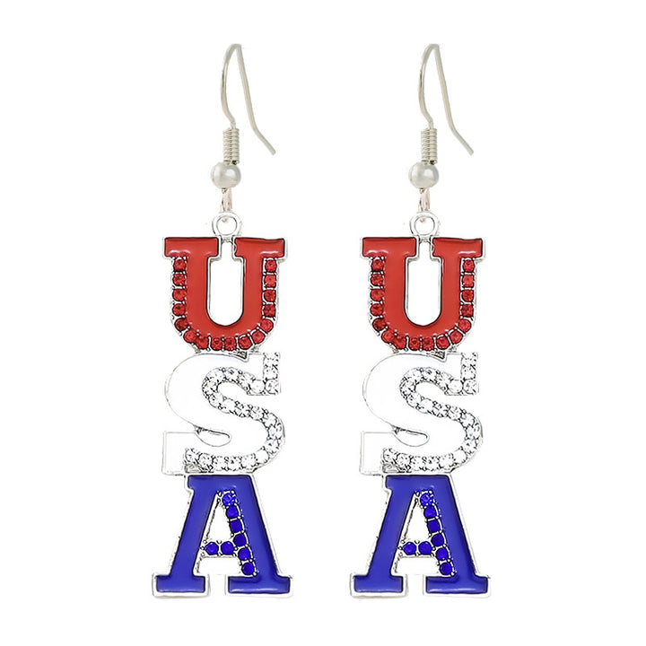 Women's nan patriotic horseshoe enamel dangle earrings with star-accented design and fishhook findings Kalsten