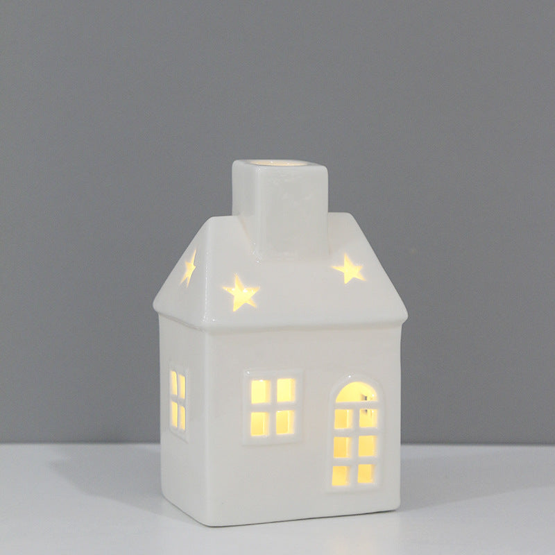 Ceramic House-Shaped Tea Light Holder Kalsten