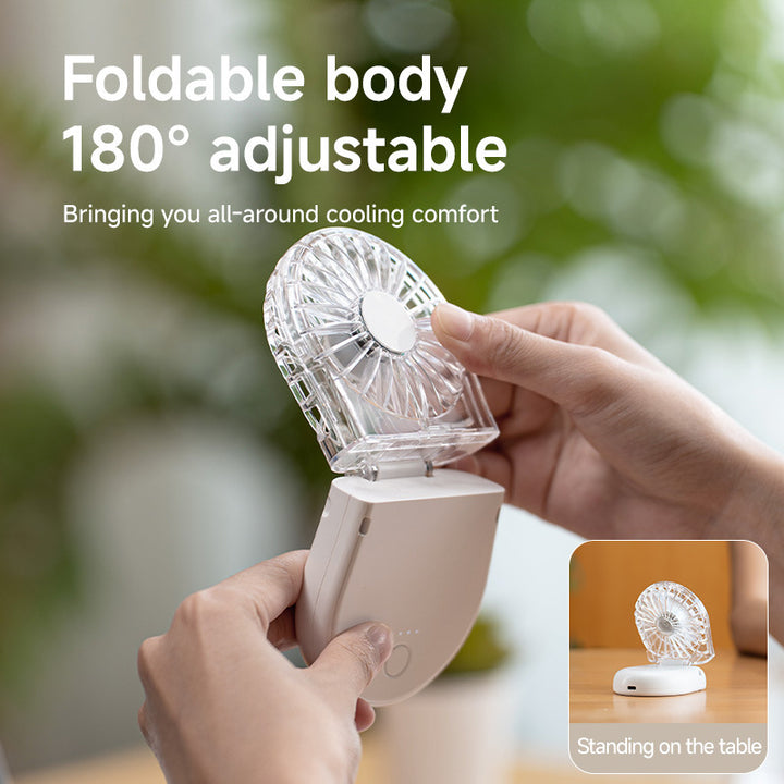 Unisex Portable Rechargeable Handheld Fan with Mirror Kalsten