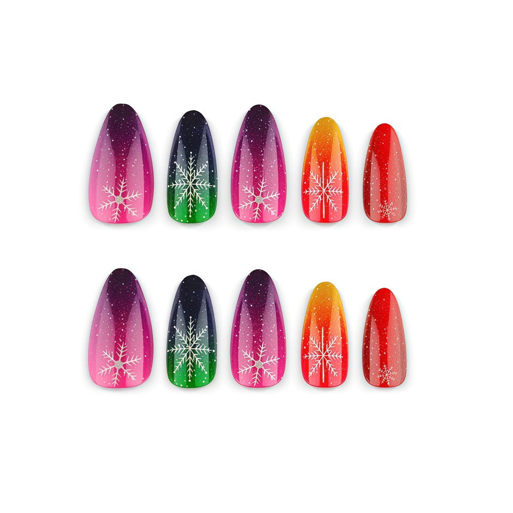 Artificial nails with sparkling snowflake design Kalsten