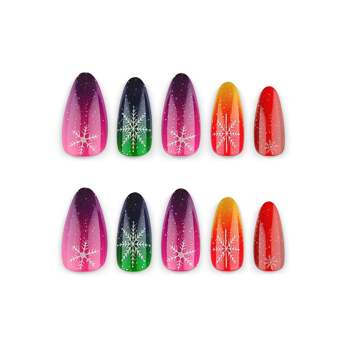 Artificial nails with sparkling snowflake design Kalsten