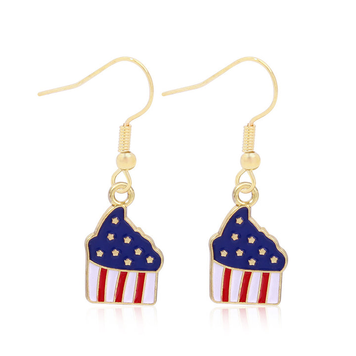 Women's long multi-layer star drop earrings with crystal embellishments and rhodium-plated alloy Kalsten