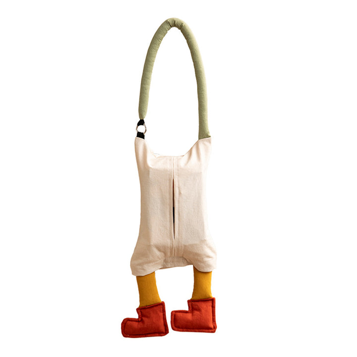 playful shoulder bag made of soft fabric with padded carrying handle and decorative legs Kalsten