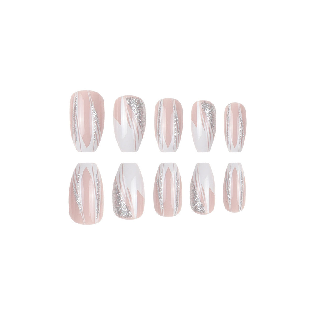 Elegant Stiletto Press-On Nails with Crystal Accents Kalsten