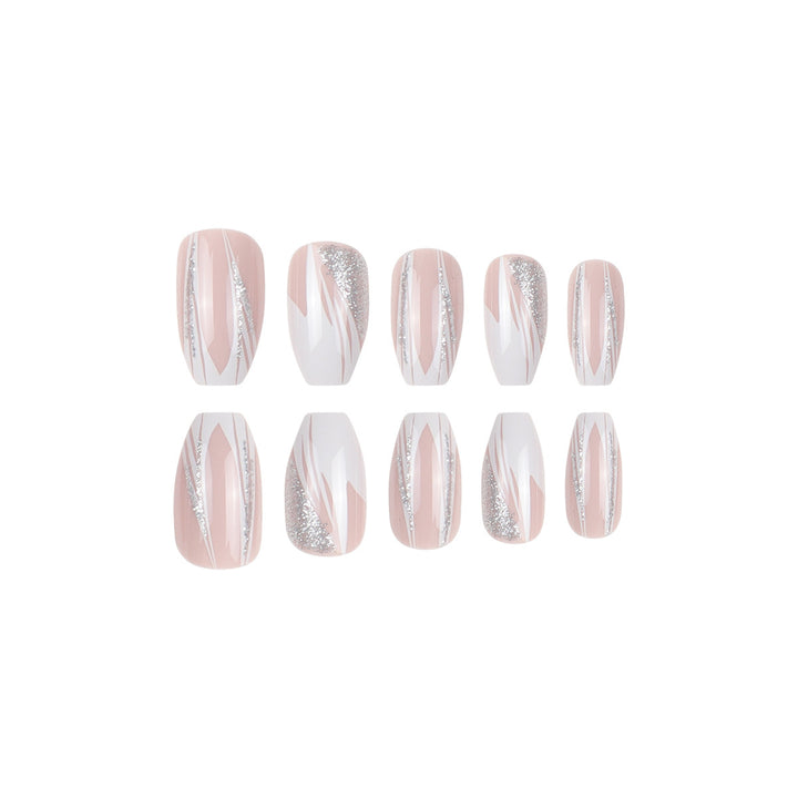 Elegant Stiletto Press-On Nails with Crystal Accents Kalsten