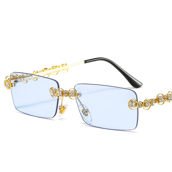 Women's designer sunglasses with sparkling frame and rectangular lenses Kalsten