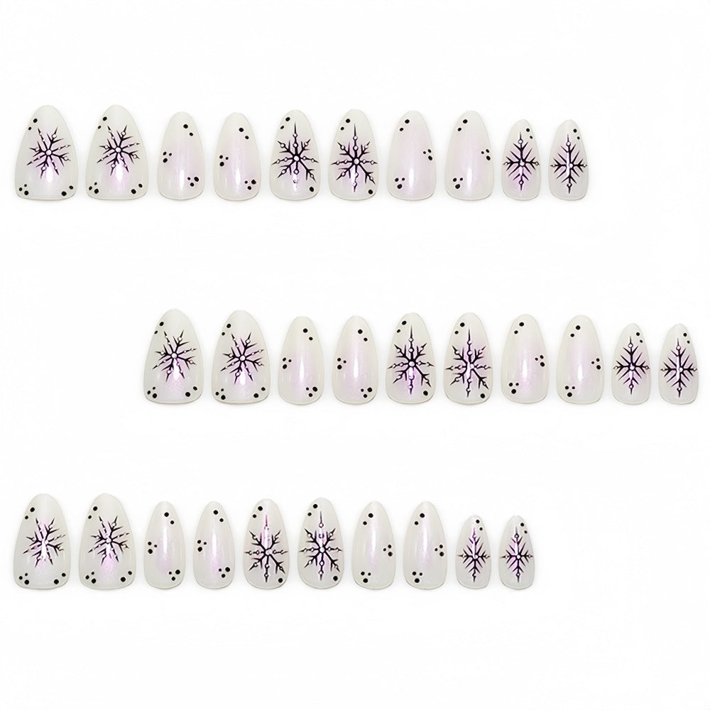 Creative Art Nails with Elegant Snowflake Design Kalsten