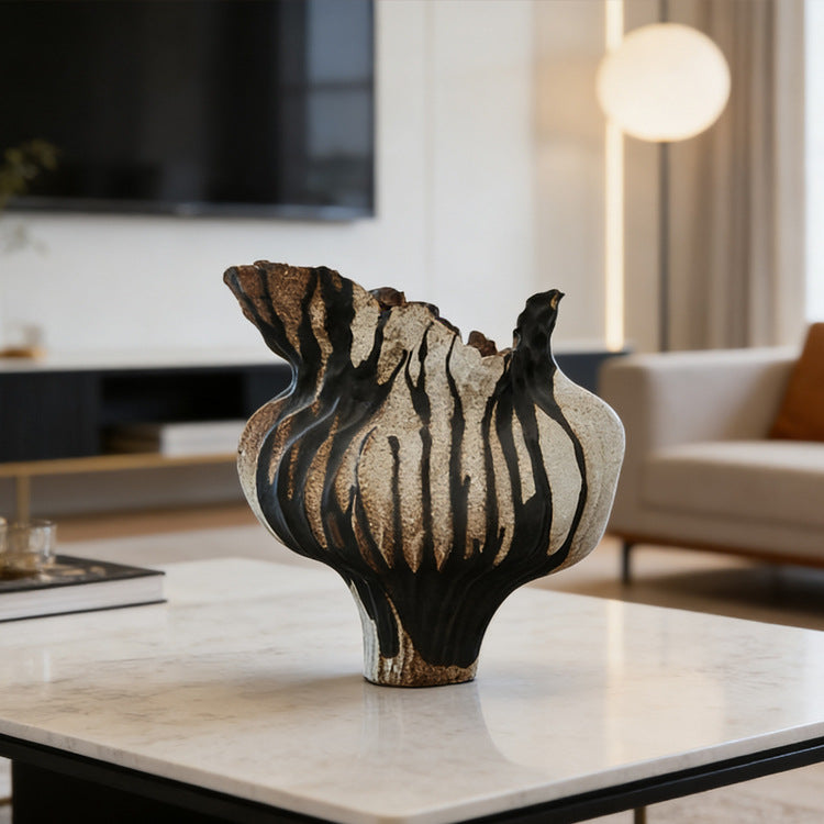 Artistic Textured Ceramic Flower Vase