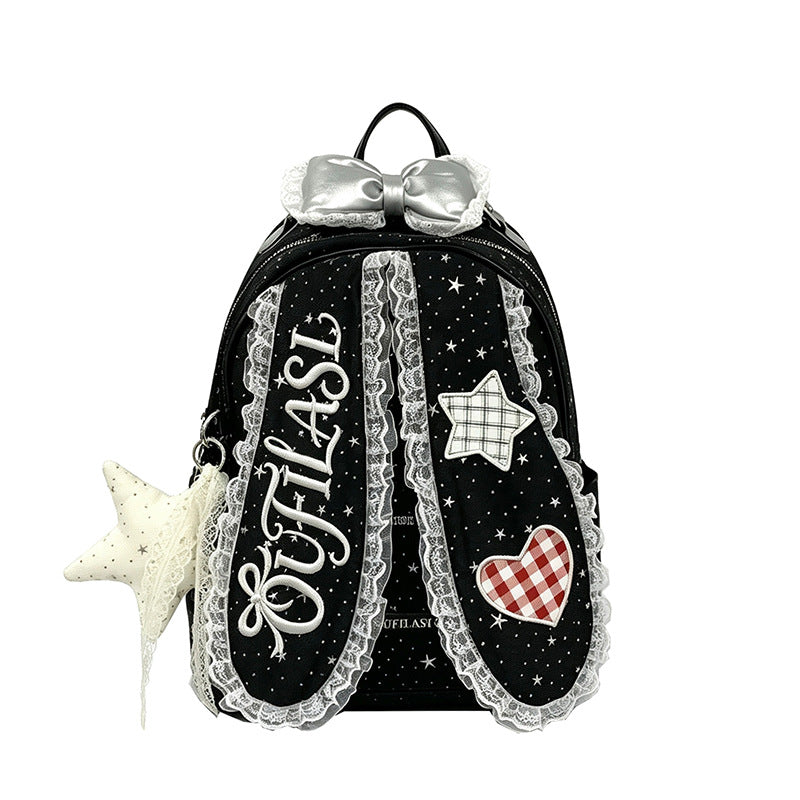 Embroidered Bunny-Themed Backpack Kalsten