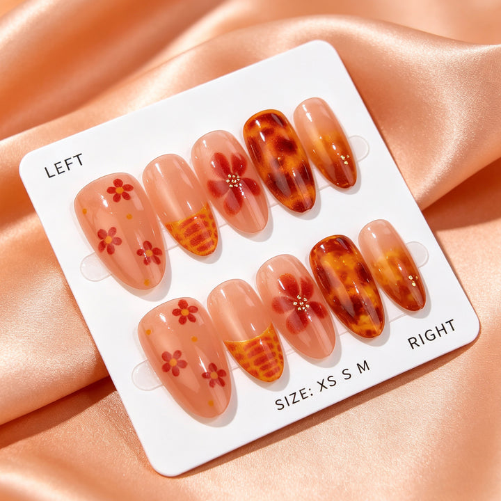 Floral Art Press-On Nail Set
