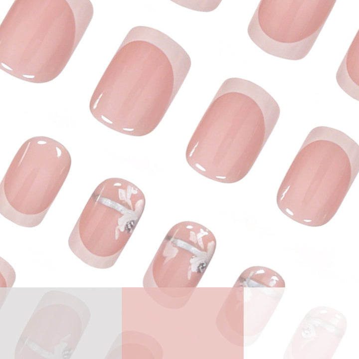 French Tip Floral Nail Art Enhancements Kalsten