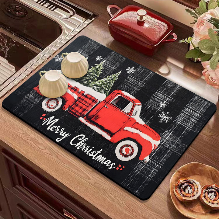Festive Winter-Themed Kitchen Counter Mat Kalsten
