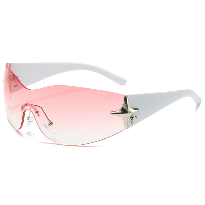 Futuristic Shield Sunglasses with Metallic Accents Kalsten