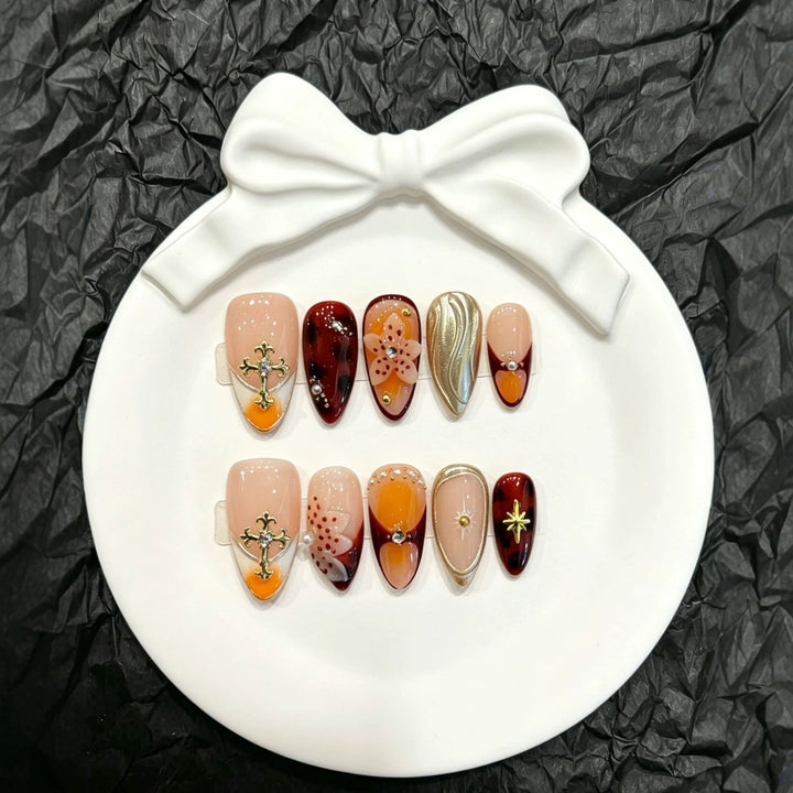 Artistic Ornate Press-On Nail Art Set