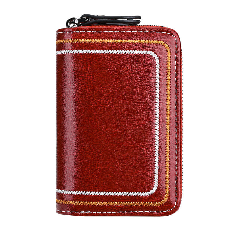 Multi-Functional Leather Zippered Wallet