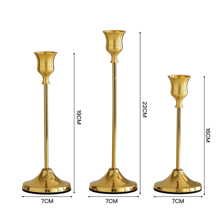 Elegant Gold Candle Holders Set