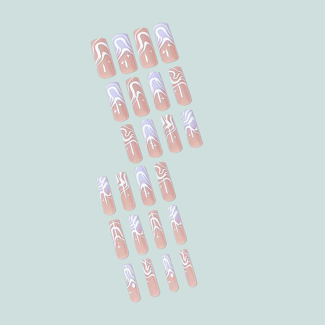 Stylish artificial nails with modern wave designs Kalsten