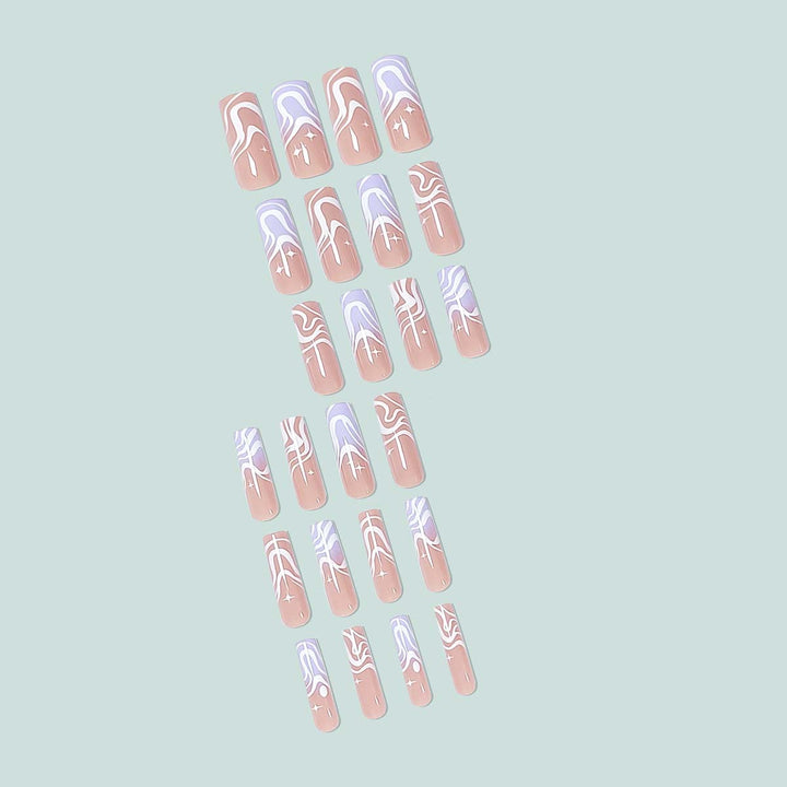 Stylish artificial nails with modern wave designs Kalsten