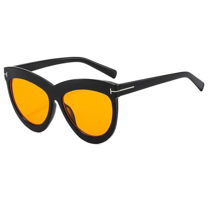 Stylish Cat-Eye Sunglasses with Slim Metal Accents Kalsten