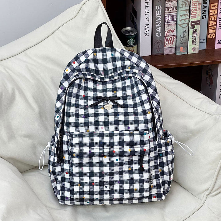 Playful Checked Pattern Backpack Kalsten