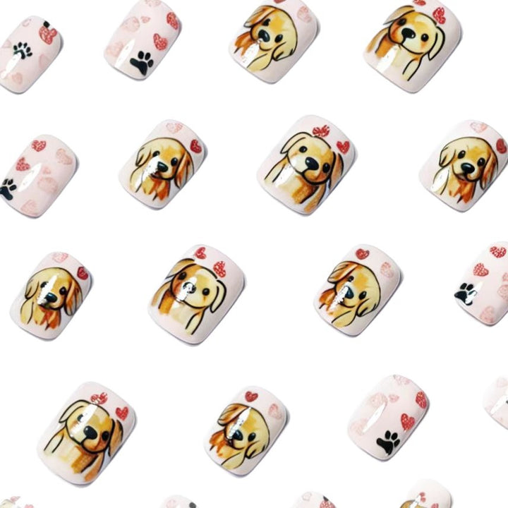 Artificial nails with cute dog friend design Kalsten