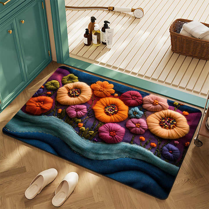 Floral Pattern Bath Mat Kalsten