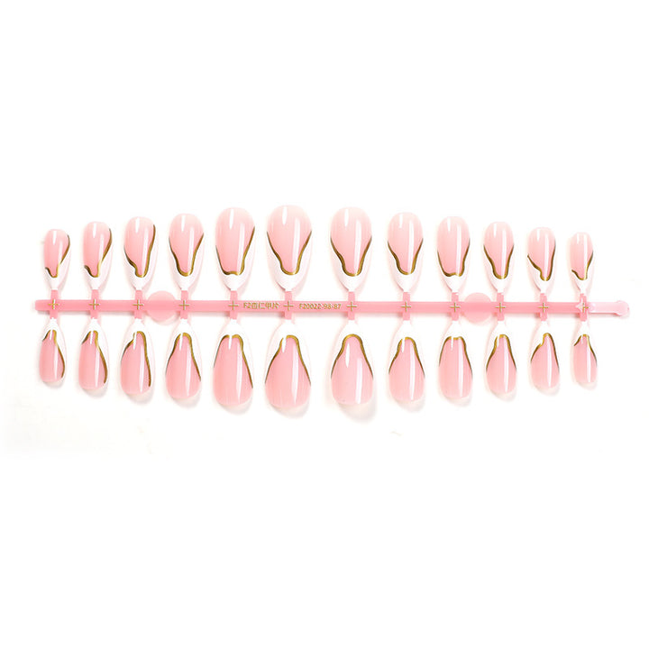 High-quality artificial nail set with elegant gold accents Kalsten