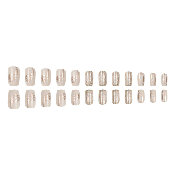 Elegant Swirl Design Acrylic Press-On Nails Kalsten