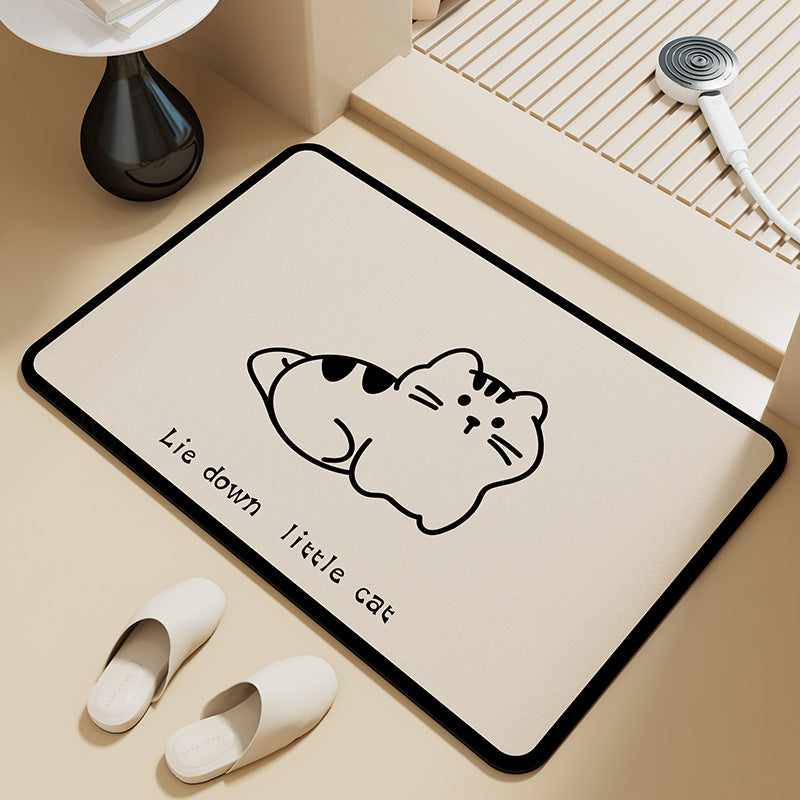 Cute Cat-Themed Bath Mat