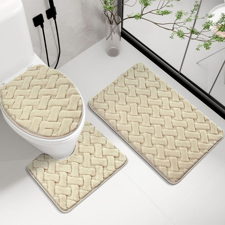 Woven Design Bathroom Rug Set Kalsten