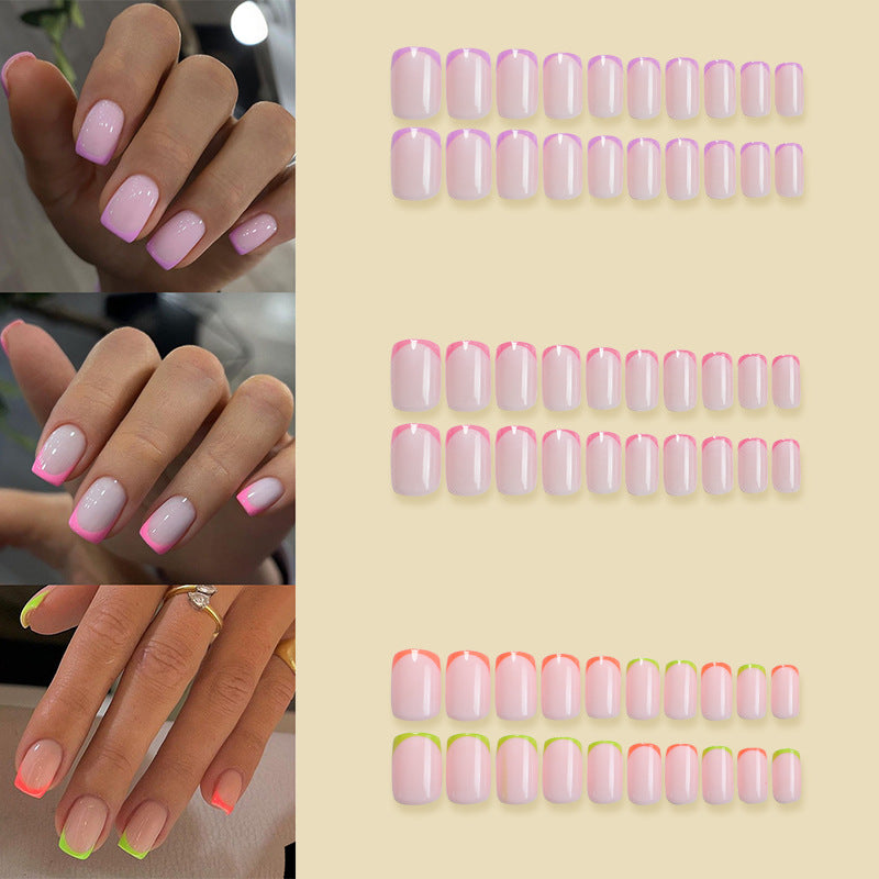 Vibrant Neon French Tip Press-On Nails Kalsten