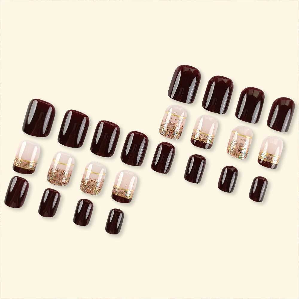 Glittering French Tip Nail Art Set Kalsten