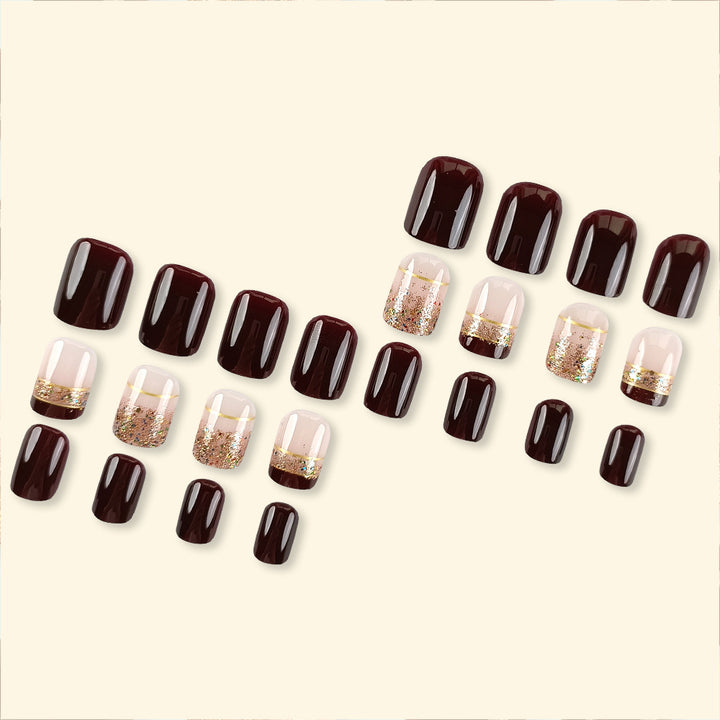 Glittering French Tip Nail Art Set Kalsten
