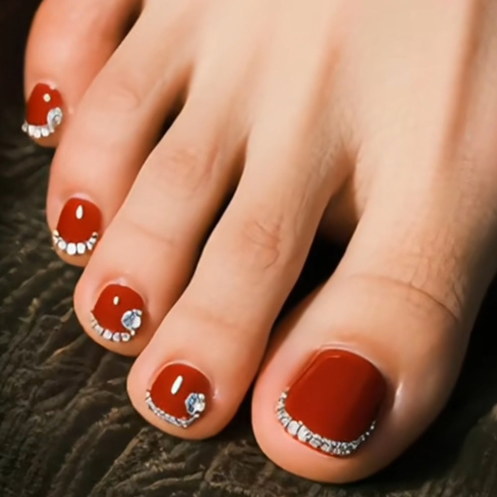 Decorative Gem-Embellished Press-On Toe Nails Kalsten