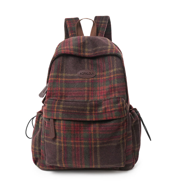 Cozy Plaid Patterned School Backpack Kalsten