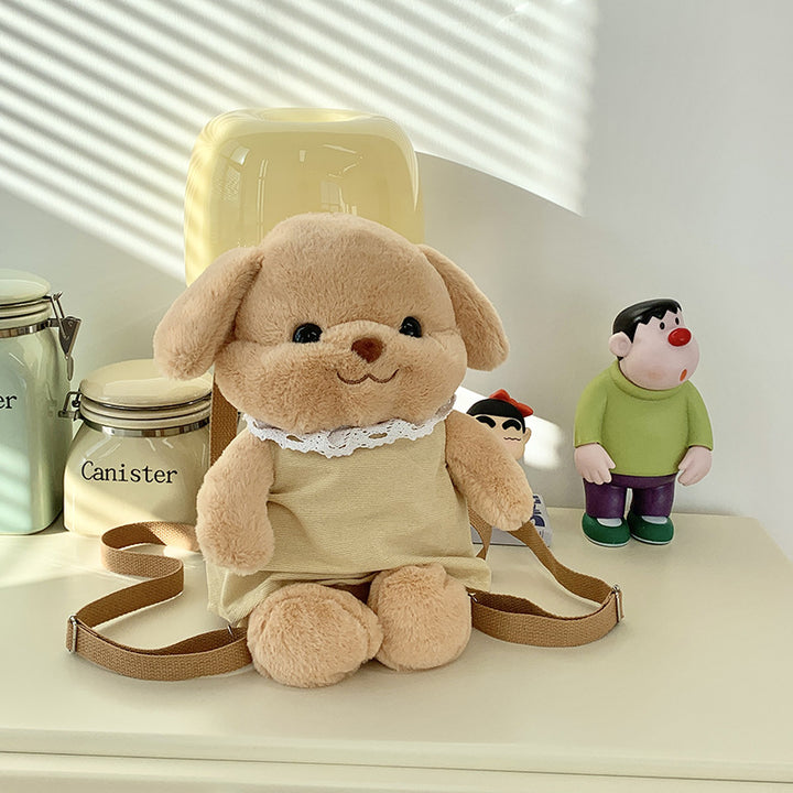 Plush Dog-Themed Mini Backpack
