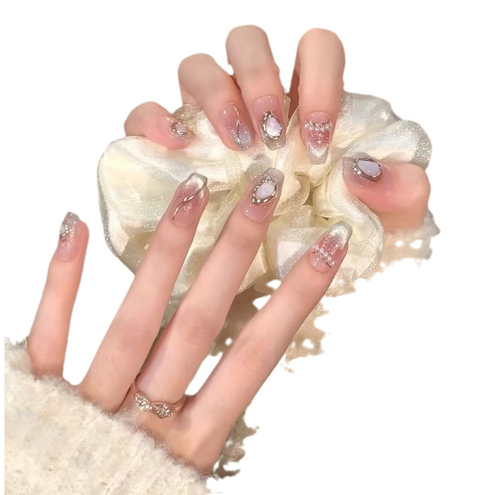 Decorative Press-On Nail Collection with Gemstone Accents Kalsten